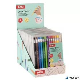   Színes töltőceruza készlet, display, APLI "Color Click", 12 szín