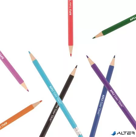 Színes töltőceruza készlet, display, APLI "Color Click", 12 szín