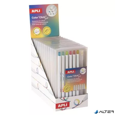 Színes töltőceruza készlet, többszínű írásvonal, APLI "Color Click Mix"