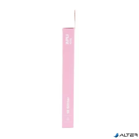Filctoll készlet, 4,8 mm, kimosható, csillámos, APLI Kids "Glitter", 18 különböző szín