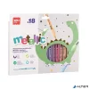 Filctoll készlet, 3,6 mm, kimosható, metálfényű, APLI Kids "Metallic", 18 különböző szín