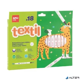   Textilfilc, 2,5-4,2 mm, kétvégű, APLI Kids "Textile", 18 különböző szín