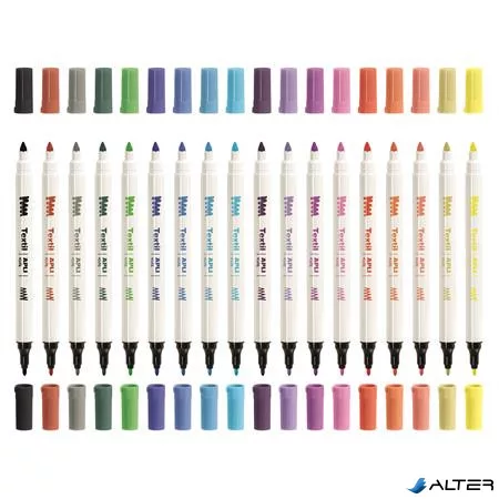 Textilfilc, 2,5-4,2 mm, kétvégű, APLI Kids "Textile", 18 különböző szín