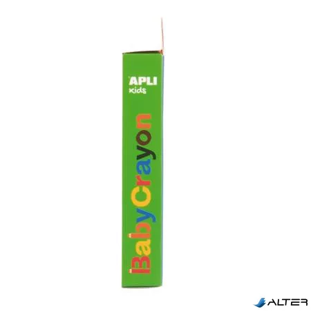 Színes ceruza készlet, vastag, hegyezővel, 3 az 1-ben, APLI Kids "Baby Crayon", 6 különböző szín