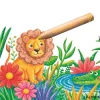 Színes ceruza készlet, vastag, hegyezővel, 3 az 1-ben, APLI Kids "Baby Crayon", 6 különböző szín