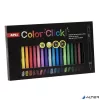 Zseléstoll, akril tintával, 0,7 mm, nyomógombos, APLI "Color Click", 18 különböző szín
