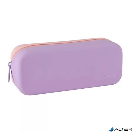 Tolltartó, display, cipzáras, szilikon, kétszínű, APLI "Pastel", vegyes színek