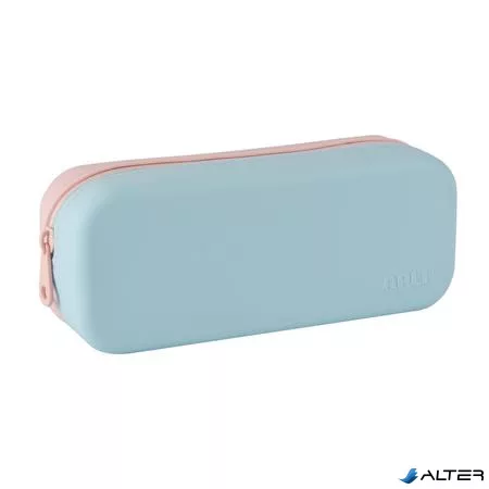 Tolltartó, display, cipzáras, szilikon, kétszínű, APLI "Pastel", vegyes színek