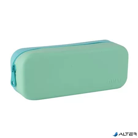 Tolltartó, display, cipzáras, szilikon, kétszínű, APLI "Pastel", vegyes színek