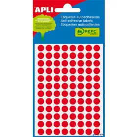   Etikett, 8 mm kör, kézzel írható, színes, APLI, neon piros, 288 etikett/csomag