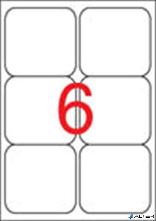 Etikett, univerzális, 99,1x93,1 mm, kerekített sarkú, APLI, 600 etikett/csomag