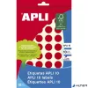 Etikett, 16 mm kör, kézzel írható, színes, APLI, piros, 432 etikett/csomag
