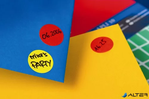 Etikett, 16 mm kör, kézzel írható, színes, APLI, piros, 432 etikett/csomag