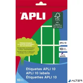   Etikett, 25x40 mm, kézzel írható, színes, kerekített sarkú, APLI, zöld, 128 etikett/csomag