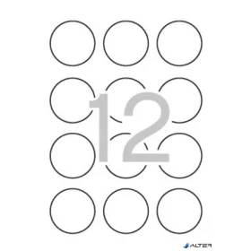   Etikett, 60 mm kör, színes, APLI, neon sárga, 240 etikett/csomag