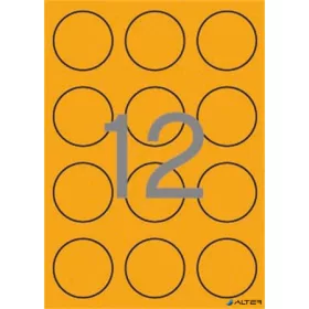   Etikett, 60 mm kör, színes, APLI, neon narancs, 240 etikett/csomag