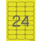 Etikett, 64x33,9 mm, színes, kerekített sarkú, APLI, neon sárga, 480 etikett/csomag