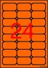Etikett, 64x33,9 mm, színes, kerekített sarkú, APLI, neon narancs, 480 etikett/csomag