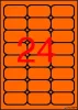 Etikett, 64x33,9 mm, színes, kerekített sarkú, APLI, neon narancs, 480 etikett/csomag