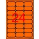 Etikett, 64x33,9 mm, színes, kerekített sarkú, APLI, neon narancs, 480 etikett/csomag