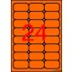 Etikett, 64x33,9 mm, színes, kerekített sarkú, APLI, neon narancs, 480 etikett/csomag