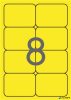 Etikett, 99,1x67,7 mm, színes, kerekített sarkú, APLI, neon sárga, 160 etikett/csomag
