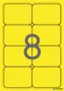 Etikett, 99,1x67,7 mm, színes, kerekített sarkú, APLI, neon sárga, 160 etikett/csomag