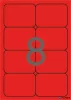 Etikett, 99,1x67,7 mm, színes, kerekített sarkú, APLI, neon piros, 160 etikett/csomag