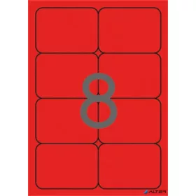   Etikett, 99,1x67,7 mm, színes, kerekített sarkú, APLI, neon piros, 160 etikett/csomag
