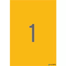   Etikett, 210x297 mm, színes, APLI, neon narancs, 20 etikett/csomag