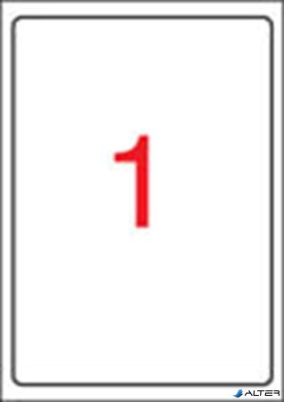 Etikett, tintasugaras nyomtatóhoz, 199,6 x 289,1 mm, fényes, fotóminőségű, APLI, 10 etikett/csomag