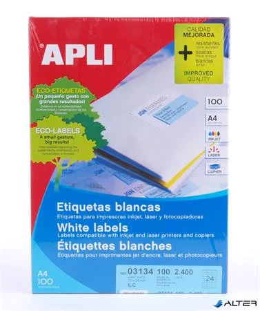 Etikett, univerzális, 70x35 mm, APLI, 2400 etikett/csomag