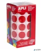 Etikett, 20mm kör, kézzel írható, tekercsben, színes, APLI, piros 1700 etikett/csomag
