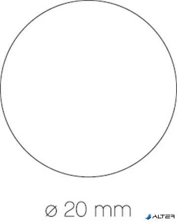 Etikett, 20mm kör, kézzel írható, tekercsben, színes, APLI, piros 1700 etikett/csomag