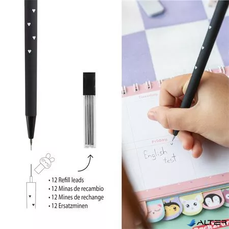 Nyomósirón, grafitbéllel, 0,5 mm, 2B, APLI 'Back2Fun', nyuszi