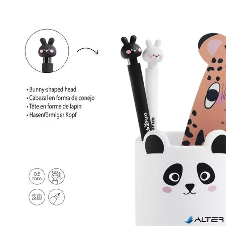 Nyomósirón, grafitbéllel, 0,5 mm, 2B, APLI 'Back2Fun', nyuszi