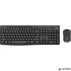   Egér- és billentyűzet készlet, vezeték nélküli, USB, LOGITECH, "MK295", grafitszürke