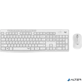   Egér- és billentyűzet készlet, vezeték nélküli, USB, LOGITECH, "MK295", piszkosfehér