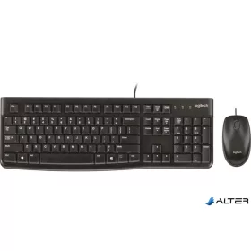  Egér- és billentyűzet készlet, vezetékes, USB, LOGITECH "MK120", fekete