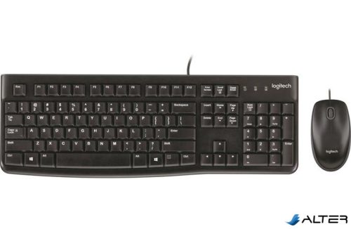 Egér- és billentyűzet készlet, vezetékes, USB, LOGITECH "MK120", fekete