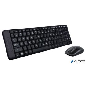   Egér- és billentyűzet készlet, vezeték nélküli, USB, HUN, LOGITECH "MK220", fekete