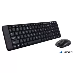   Egér- és billentyűzet készlet, vezeték nélküli, USB, HUN, LOGITECH "MK220", fekete