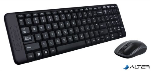 Egér- és billentyűzet készlet, vezeték nélküli, USB, HUN, LOGITECH "MK220", fekete