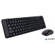 Egér- és billentyűzet készlet, vezeték nélküli, USB, HUN, LOGITECH "MK220", fekete