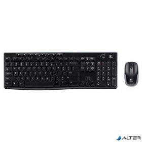   Egér- és billentyűzet készlet, vezeték nélküli, USB, HUN, LOGITECH 'MK270', fekete