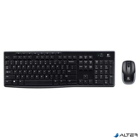Egér- és billentyűzet készlet, vezeték nélküli, USB, HUN, LOGITECH "MK270", fekete