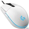 Egér, vezetékes, optikai, USB, gaming, LOGITECH, "G102 Prodigy", fehér