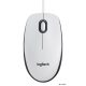 Egér, vezetékes, optikai, normál méret, USB, LOGITECH "M100", fehér