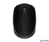 Egér, vezeték nélküli, optikai, közepes méret, USB, LOGITECH "M171", fekete