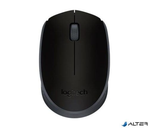 Egér, vezeték nélküli, optikai, közepes méret, USB, LOGITECH "M171", fekete